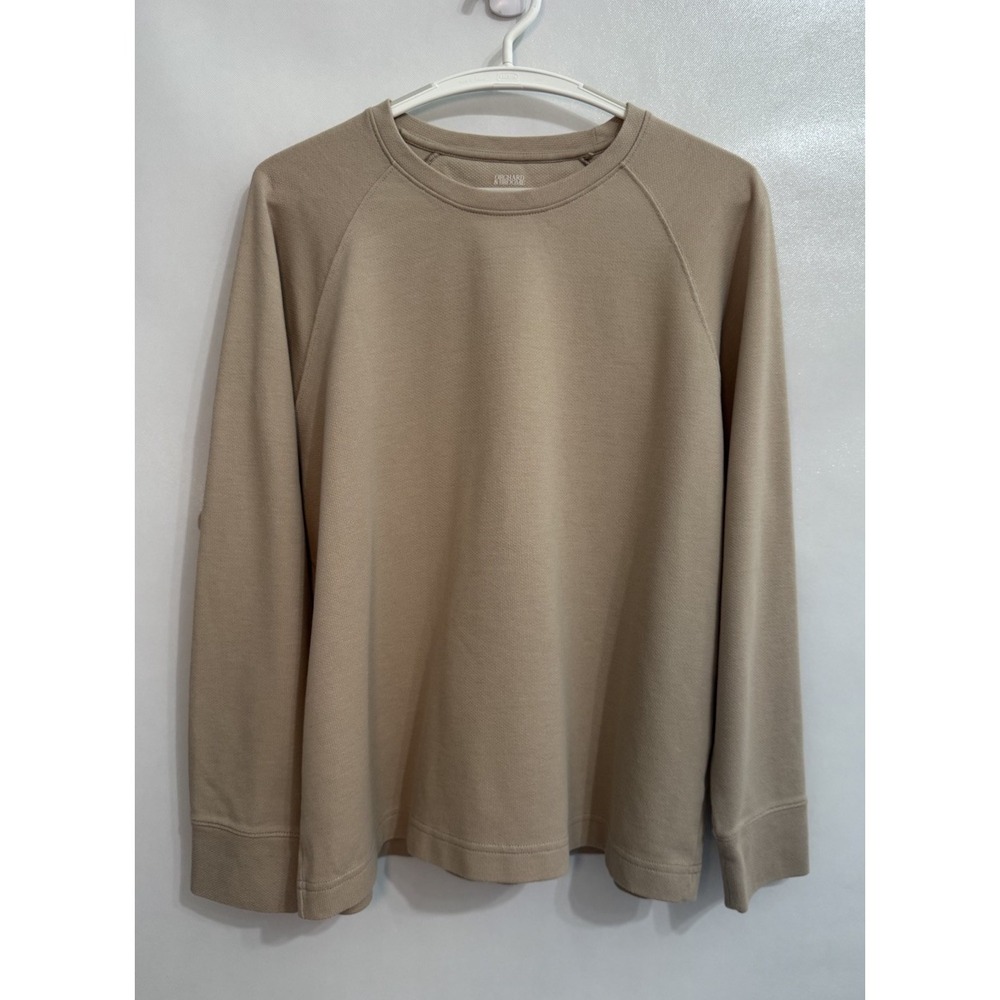 Orchard & Broome Mens Tan Crew Neck Sweatshirt Cotton Blend Large Peru